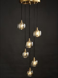 Tall Entryway Spiral Cubes Crystal Pendant Light