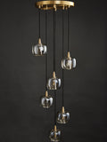 Tall Entryway Spiral Cubes Crystal Pendant Light