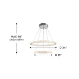 Modern Multiple Rings Warm/Cold Colors Galaxy Crystal Chandelier For Living Room