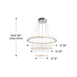 Modern Multiple Rings Warm/Cold Colors Galaxy Crystal Chandelier For Living Room