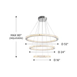 Modern Multiple Rings Warm/Cold Colors Galaxy Crystal Chandelier For Living Room