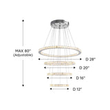 Modern Multiple Rings Warm/Cold Colors Galaxy Crystal Chandelier For Living Room