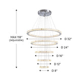 Modern Multiple Rings Warm/Cold Colors Galaxy Crystal Chandelier For Living Room