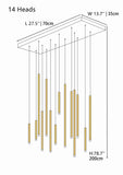 Cluster Tube Contemporary Chandelier for High Ceiling Stairwell Foyer and Lobby