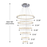 Modern Multiple Rings Warm/Cold Colors Galaxy Crystal Chandelier For Living Room