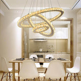 Modern Multiple Rings Warm/Cold Colors Galaxy Crystal Chandelier For Living Room