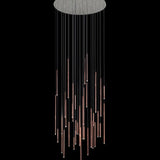 Cluster Tube Contemporary Chandelier for High Ceiling Stairwell Foyer and Lobby