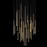 Cluster Tube Contemporary Chandelier for High Ceiling Stairwell Foyer and Lobby