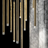 Cluster Tube Contemporary Chandelier for High Ceiling Stairwell Foyer and Lobby