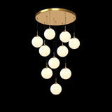 6-Tier Round Raindrop Glass Globe Long Hanging Chandelier - Ceiling Lights