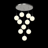 6-Tier Round Raindrop Glass Globe Long Hanging Chandelier - Ceiling Lights