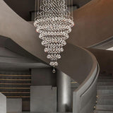 Luxury Modern Round Crystal Chandelier - Staircase Lighting Fixture