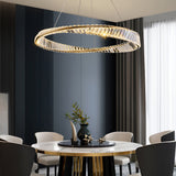 Gold Irregular Ring Crystal LED Chandelier