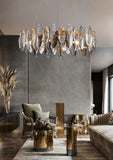 Oval Grey Crystal Chandelier