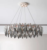 Oval Grey Crystal Chandelier