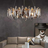 Oval Grey Crystal Chandelier