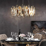 Oval Grey Crystal Chandelier