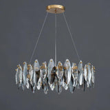 Oval Grey Crystal Chandelier