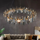 Oval Grey Crystal Chandelier