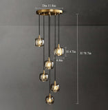 Tall Entryway Spiral Cubes Crystal Pendant Light