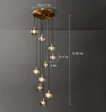 Tall Entryway Spiral Cubes Crystal Pendant Light